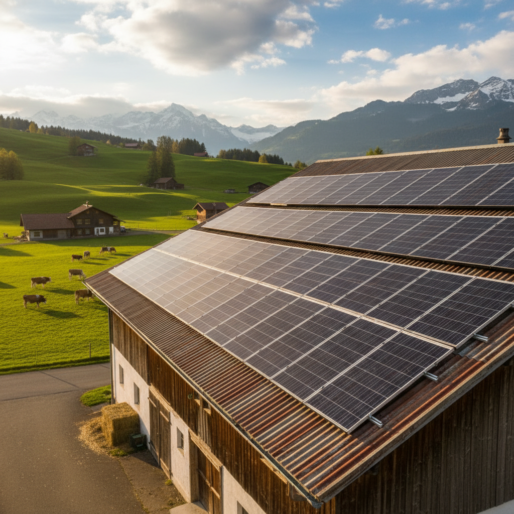 Solarpanels auf Blechdach mit Klemmsystem