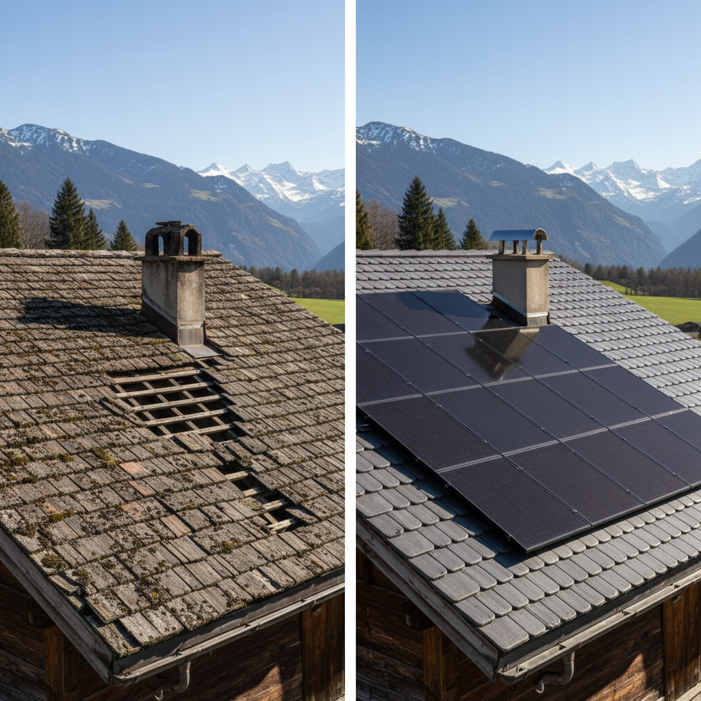 Altes vs neues Dach Vorher Nachher Vergleich