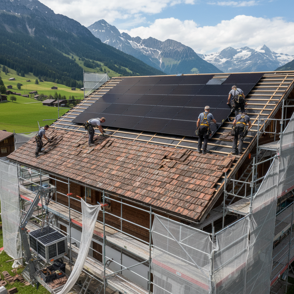 Dachsanierung und Solarinstallation gleichzeitig